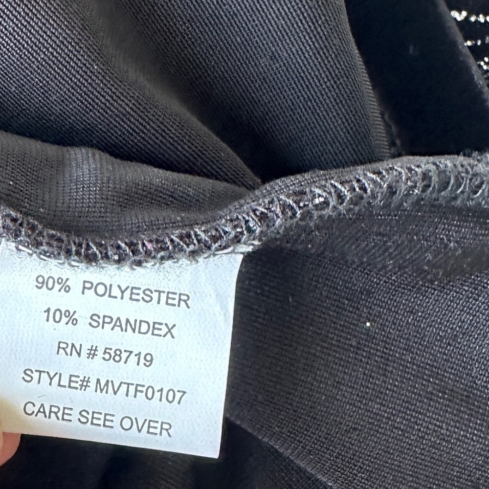 Vintage Notations Black Silver Velour Sparkle Layered Look Blouse Top Women’s L - Picture 9 of 10